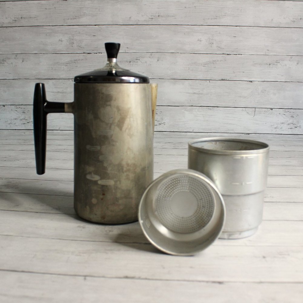 Wear Ever Vintage Stovetop Coffee Pot 6 Cup Aluminum Percolator Maker